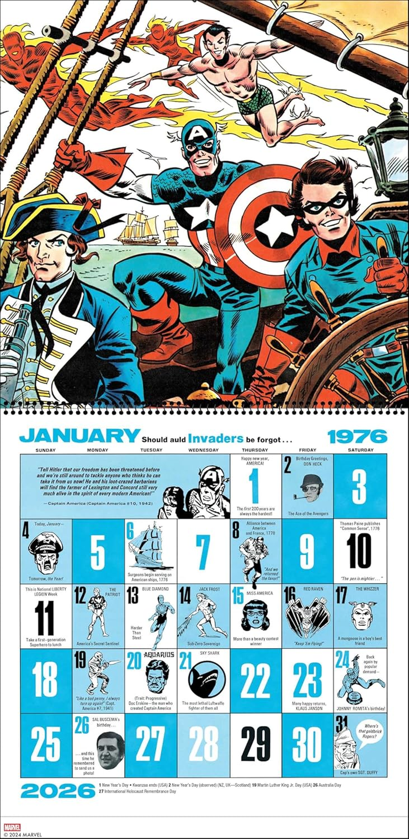 Mighty Marvel 2026 Wall Calendar: a Reissue of the 1976 Classic image number 1