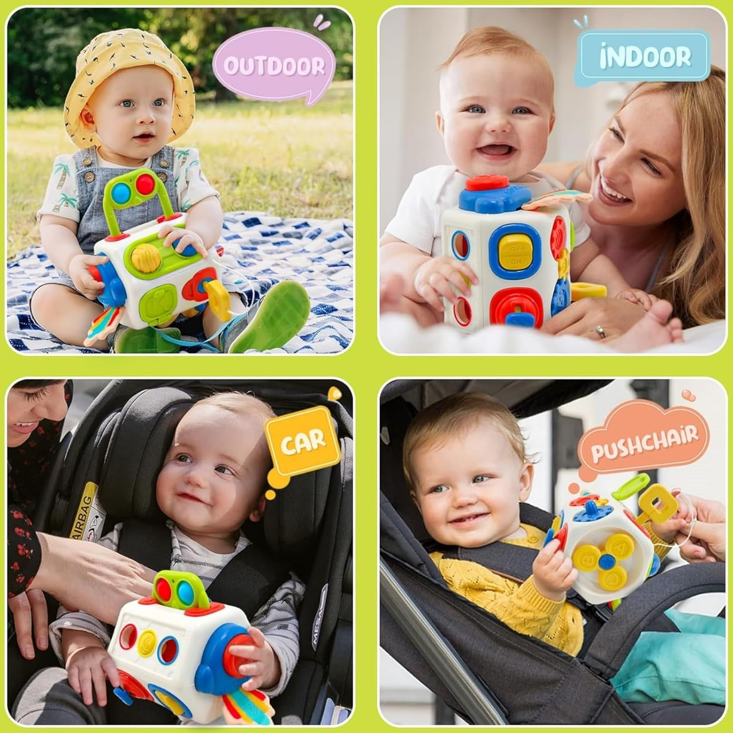 Busy Cube for Toddlers 1-3, Montessori Toys for 1 Year Old Sensory Activities Busy Board,Baby Gifts for 6 to 18 Months 1 2 One Year Old Infant Boys Girls,Fidget Busy Board Learning Toys image number 3