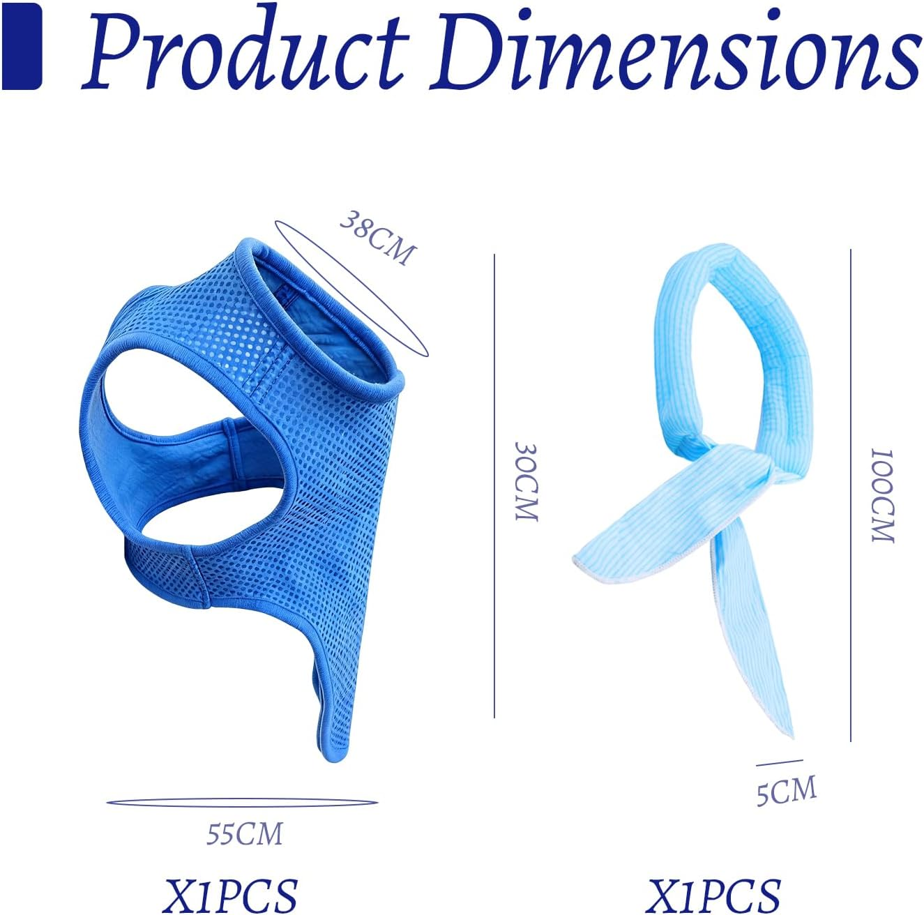 AIRTILY 1 X Cooling Clothes, 1 X Cooling Bib, Breathable Pet Vest, Summer Heat Reducing Vest, Cat Cool Scarf, Pet Supplies image number 4