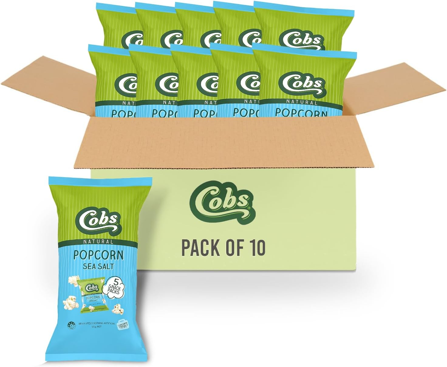 Cobs Natural Sea Salt Popcorn 13G X 5 Bag Multipack X 10 (650G Total) image number 6
