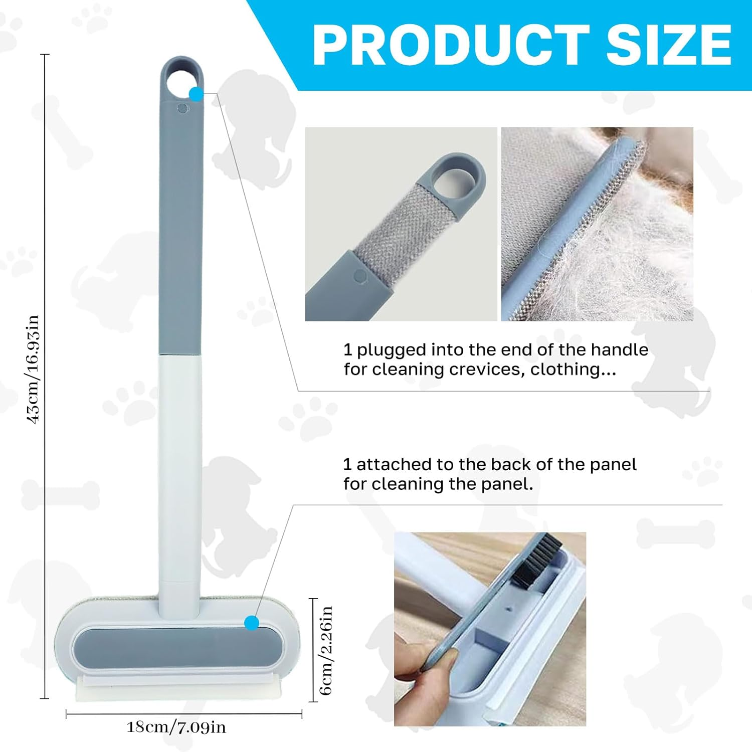 Srup Pet Hair Remover, Multifunction Long Handle, 3-In-1 Pet Hair Remover, Pet Hair Remover, Dog Clothes Brush, Double Use Pet Hair Remover Brush, Lint Brush, Pet Hair image number 1