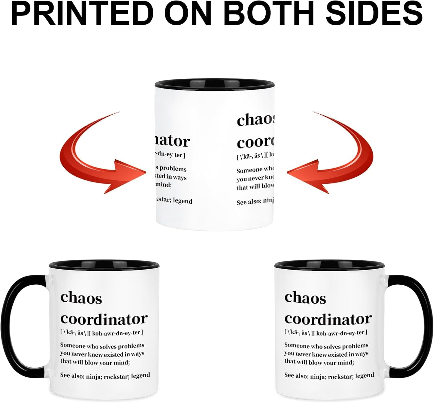 G-Sunny Chaos Coordinator Gifts, Chaos Coordinator Mug, Thank You Women, Boss, Coworkers, Employee Appreciation, Nurse, Teacher, Principal, Funny Coffee Mug, 330ML image number 5