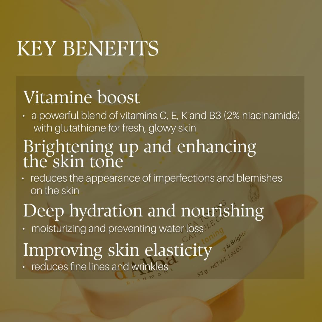 D'Alba Piedmont Vita Toning Capsule Cream, Glass Skin with Vita-Cera Oil Capsules, Deep Hydration Face Moisturizer (55G) image number 5
