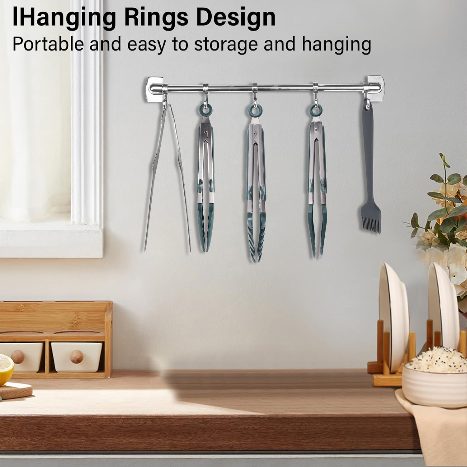 5Pack Kitchen Tongs for Cooking，Silicone Tongs，9 Inch Small Silicone Tongs,Food Grade Mini Serving Tongs with Silicone Tips image number 1