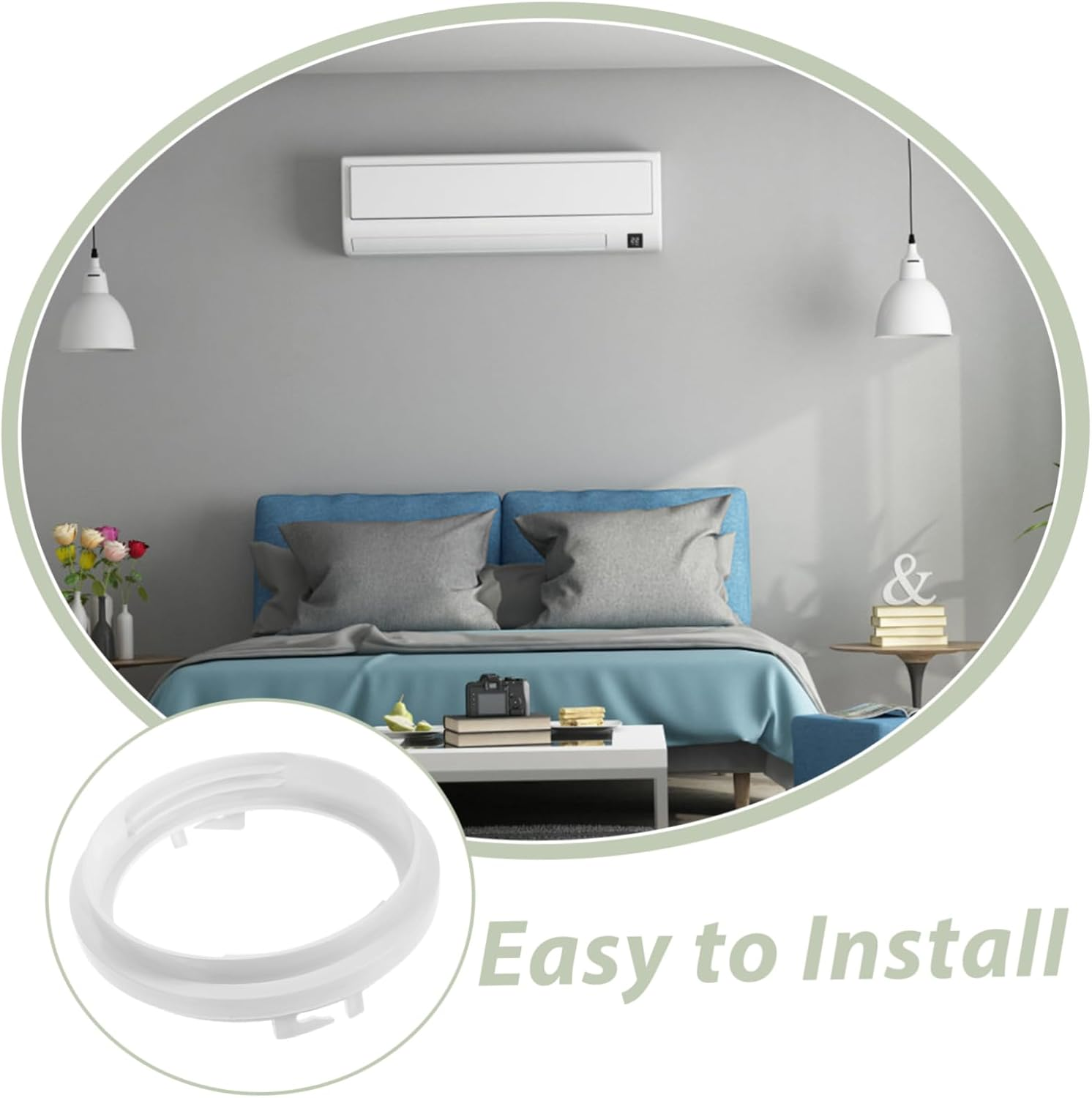 OSALADI Air Conditioner Exhaust Hose Connector Tube Adapter Coupler PVC White Portable AC Hose Connector image number 1