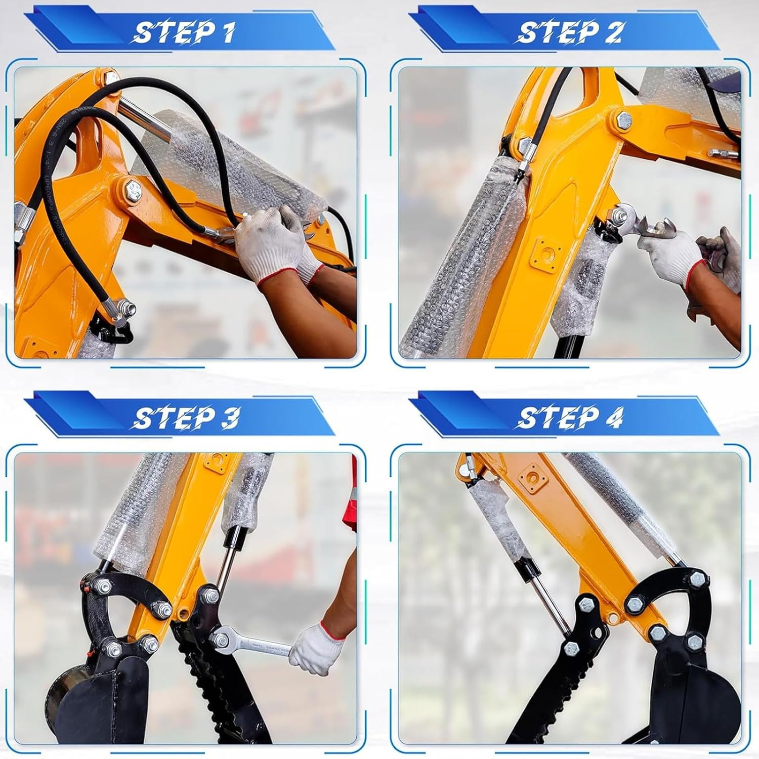 Marhynchus Hydraulic Thumb Mini Excavator Hydraulic Thumb Attachment Hydraulic Thumb Grip with 2Pcs M14 Hose for Construction Landscaping Waste Recycling image number 5