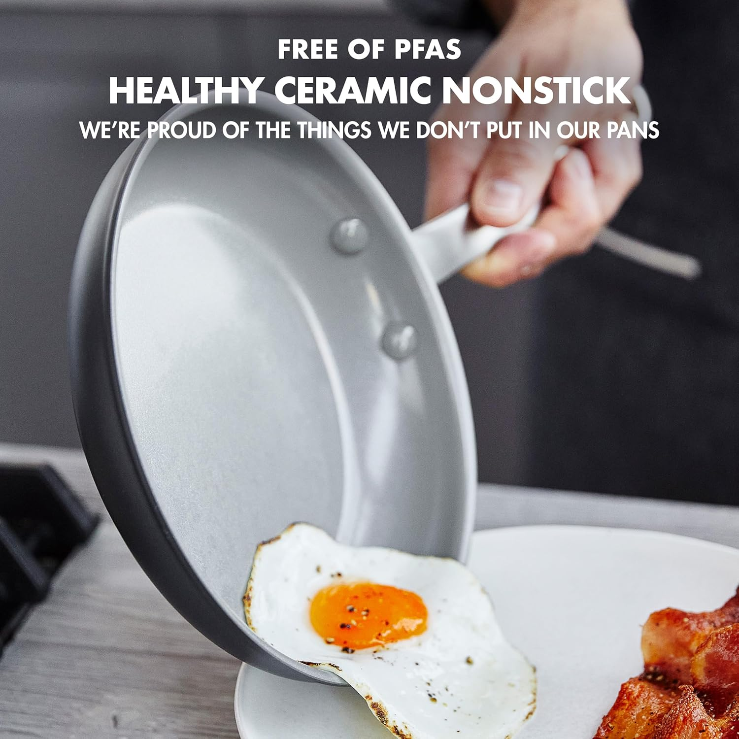 Greenpan Chatham Healthy Ceramic Nonstick 10Pc Cookware Pots and Pans Set, Grey image number 2