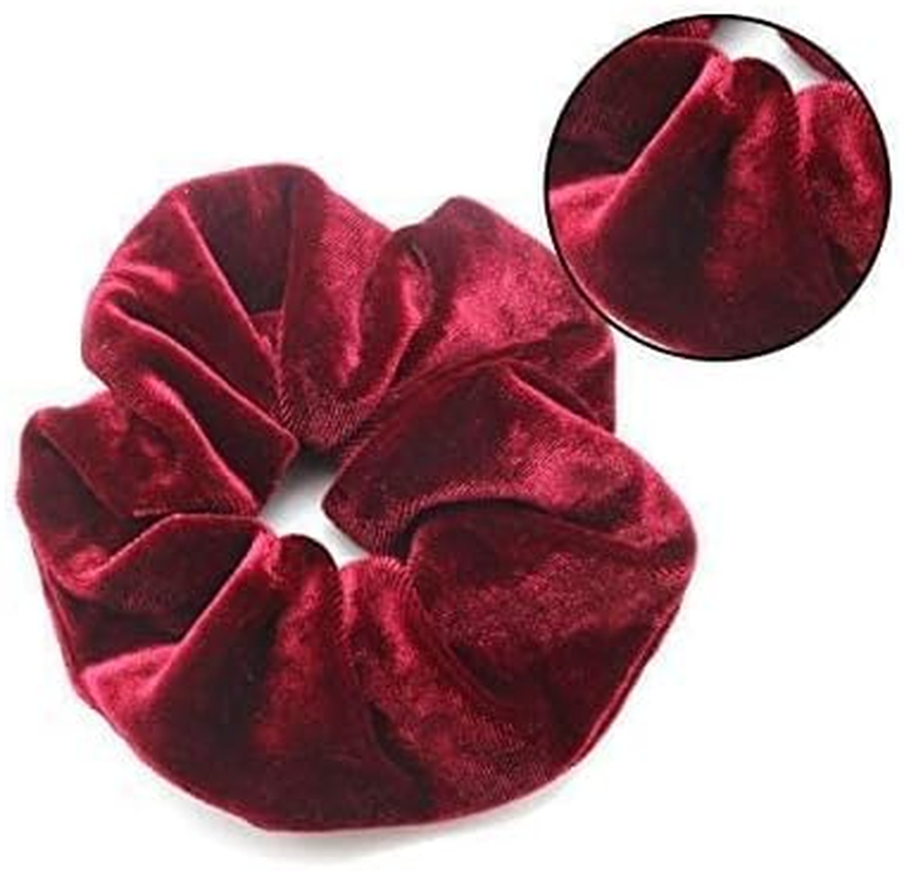 Dofash 3 Pieces Excellent Velvet Traceless Beauty Thermal Twisters Hair Scrunchies Various Colours with Delicate Bag for Women (Blue + Claret Red + Dark Green) image number 4