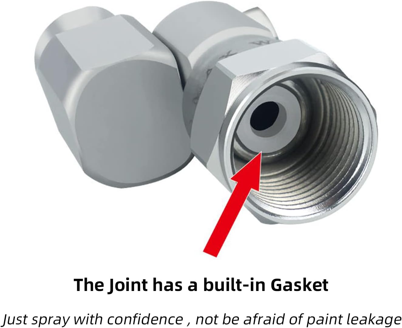 Airless Paint Spray Gun Swivel Joint Compatible with Graco 235486 7/8 Inch Thread 180 Degree Rotation