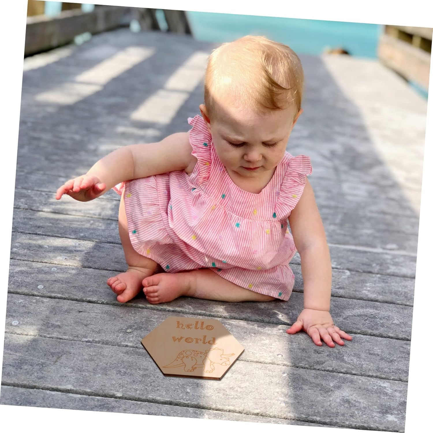 14Pcs Monthly Photoshoot Milestone Card Supplies Newborn Milestone Blocks image number 4