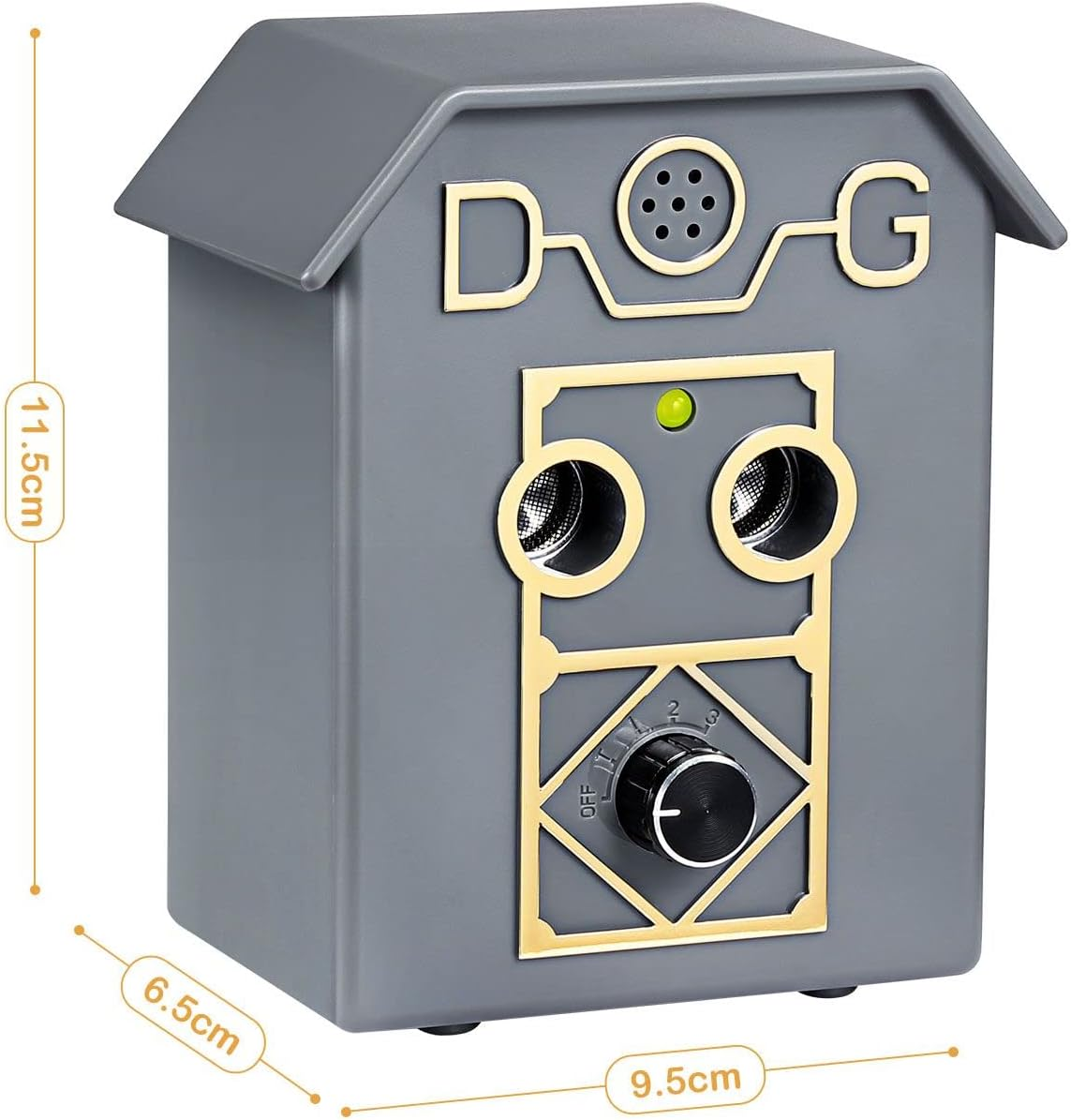 Pet Scene Dog anti Barking Device Stopper Clicker Ultrasonic Stop Bark Repeller Deterrent Control Silencer 15M Range 4 Levels Waterproof Birdhouse Shape - Grey image number 3