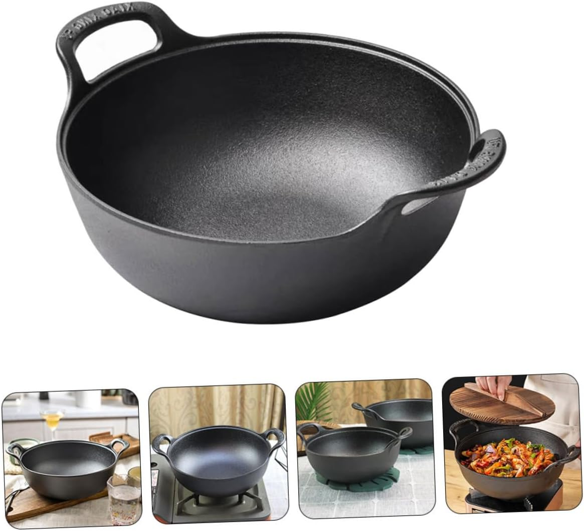 Alipis Cast Iron Saucepan - No Coating Non-Stick Stew Pot - Cooking Skillet for Stovetop and Oven Use - 2.5L Capacity image number 4