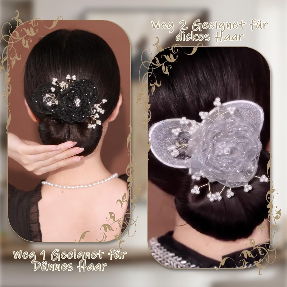 Tyafzzn Flower Hair Bun Roller, Ball Hair Clip, Deft Bun Maker, Twist Hairstyle Bun Hair Clip, Lazy Curler Hair Bun Maker, Hair Bun Maker for Women and Girls image number 4