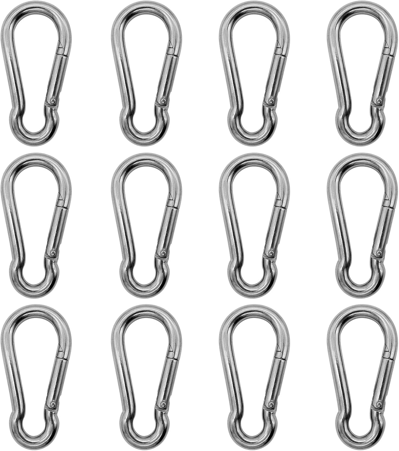 304 Stainless Steel Carabiners - Heavy Duty, Durable & Rust-Free Clips for Gym, Swing, Dog Leashes, Hammocks, Keychains, and More image number 1