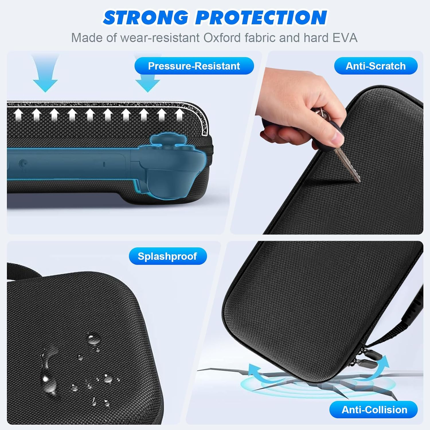 Large Capacity Carry Case for Nintendo Switch 2, Hard Shell Travel Case for Switch 2 with 1 Screen Protector with Alignment Frame, 2 Silicone Joypads Case, 4 Thumb Grip Caps, 1 Cleaning Wipe image number 4