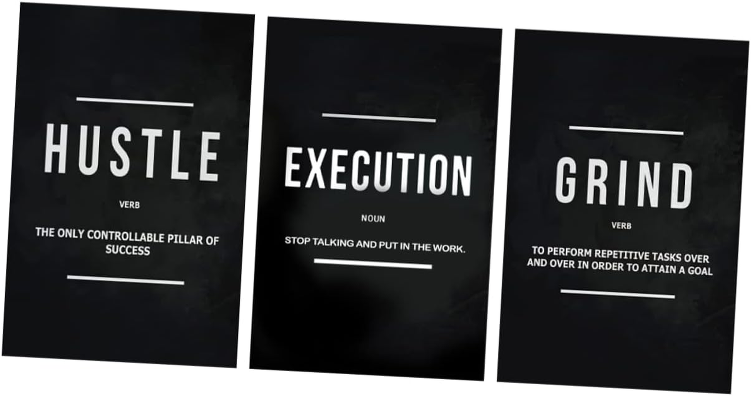 ETHZZLE Inspirational Non-Woven Wall Art Motivational Quotes Poster 3Pcs Set Artistic Home Office Decoration Wall Hanging for Work and Business image number 4