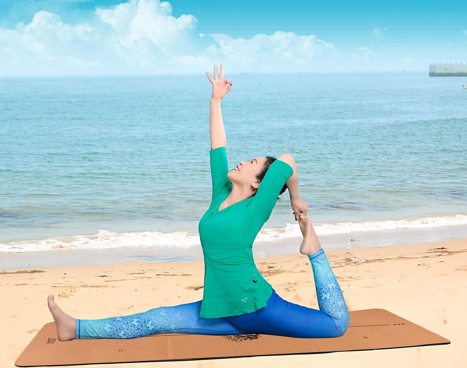 EKE Cork Folding Yoga Mat, 5Mm Thickness, Standard Size, Foldable, Lightweight and Portable, Travel, Suitable for Yoga, Pilates, Fitness, Sports, Training, Comes with Canvas Carry Bag Good Gift