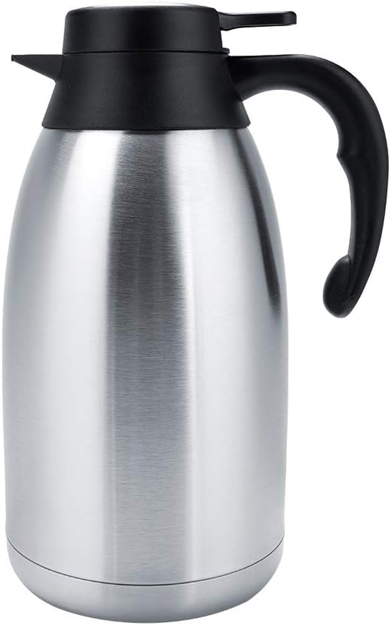 QANYEGN Double Walled Insulated Coffee Server, Vacuum Insulated Coffee Water Pot, Stainless Steel Vacuum Insulated Tea Pot for Keeping Hot Coffee Tea Home and Office (2L) image number 5