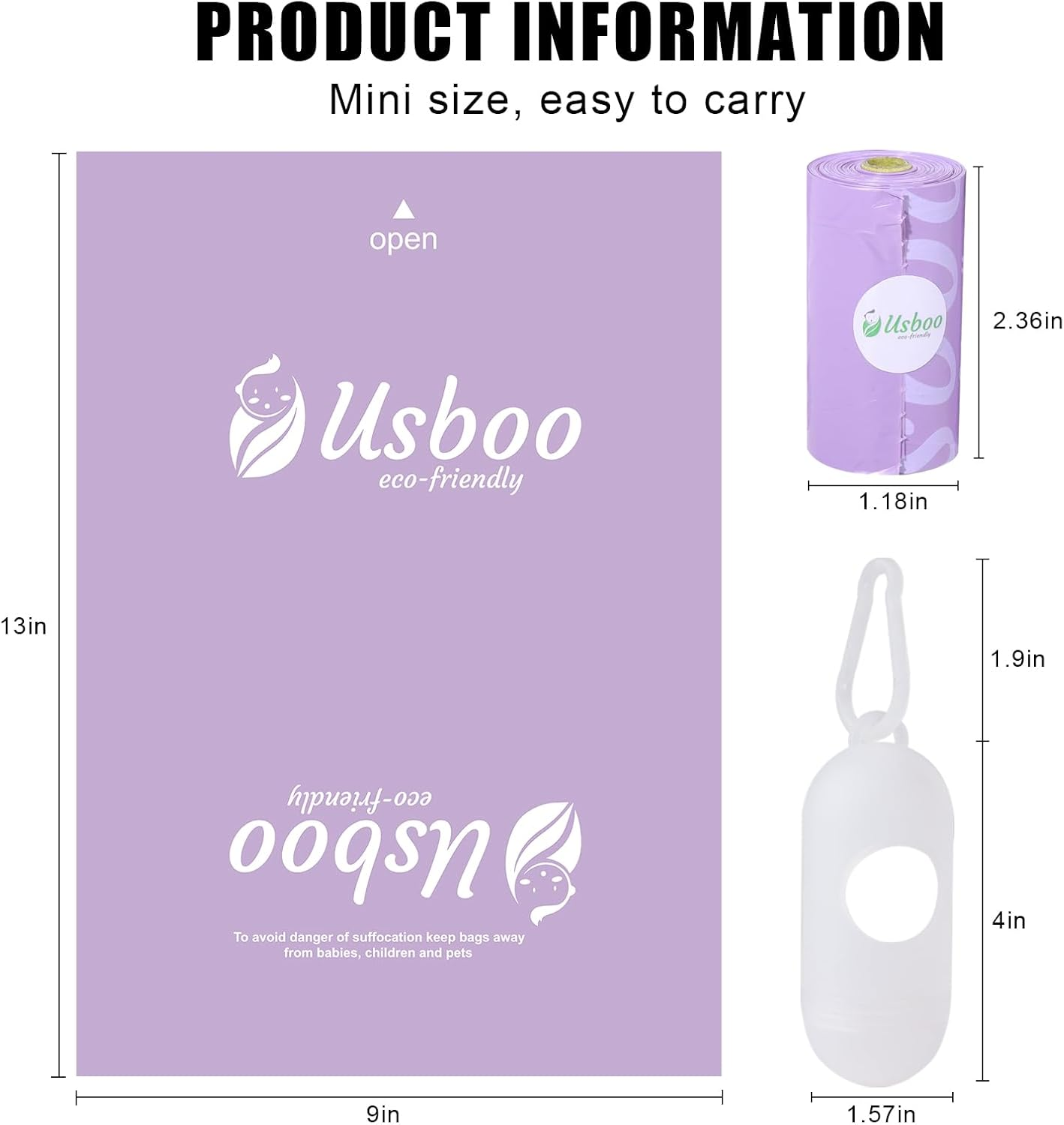 Disposable Diaper Bags for Baby | 8 Refill Rolls (120 Pack) | Lavender Scented | Baby Poop Bags with Dispenser | Essential for Travel and Quick Change on the Go image number 4