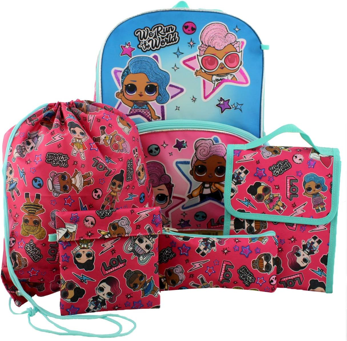 L.O.L. Surprise! Dolls Girls 16" Backpack 5 Piece School Set image number 5