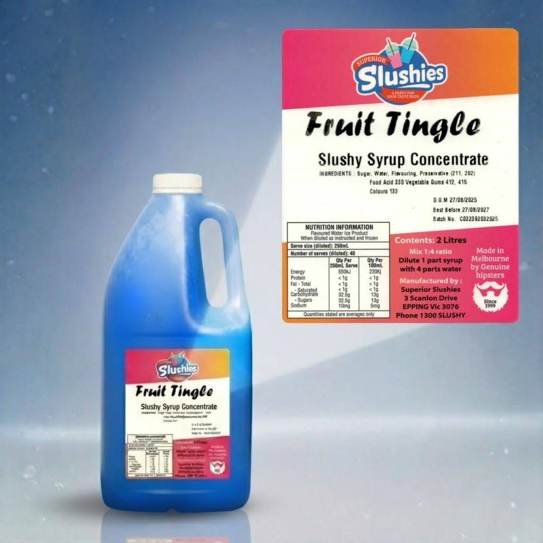 Superior Slushies Fruit Tingle Slushy Syrup Concentrate &ndash; Tangy & Sweet Mixed Berry Flavour &ndash; Premium Mix for Frozen Drink & Slushy Machines &ndash; 2L Bottle image number 1