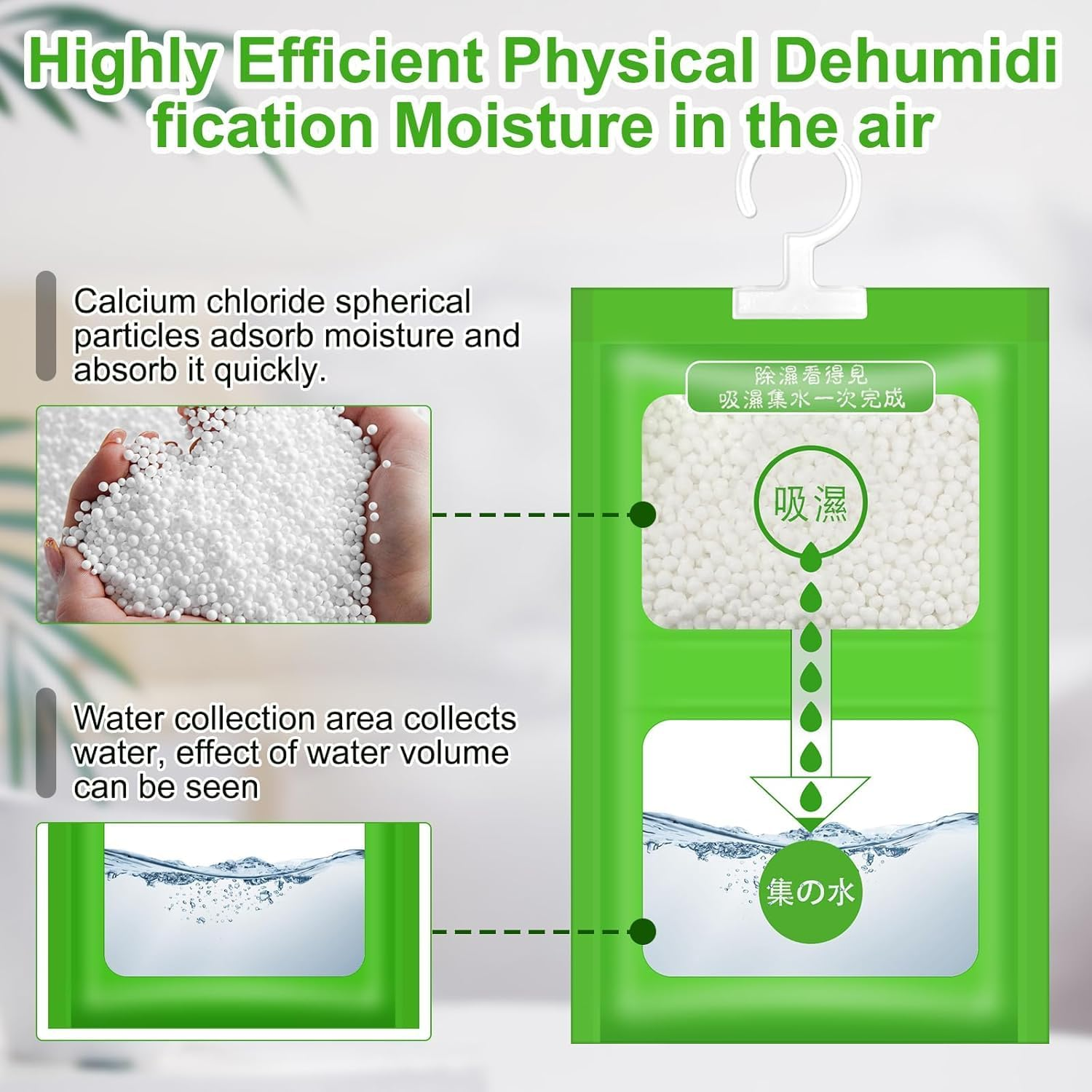 12Pcs Moisture Absorber, Moistureproof Desiccant Hanging Moisture Absorbers Bag, Dehumidifier Bag Damprid Hang Bags for Closet, Safe, Cars, Wardrobes, Basement image number 5