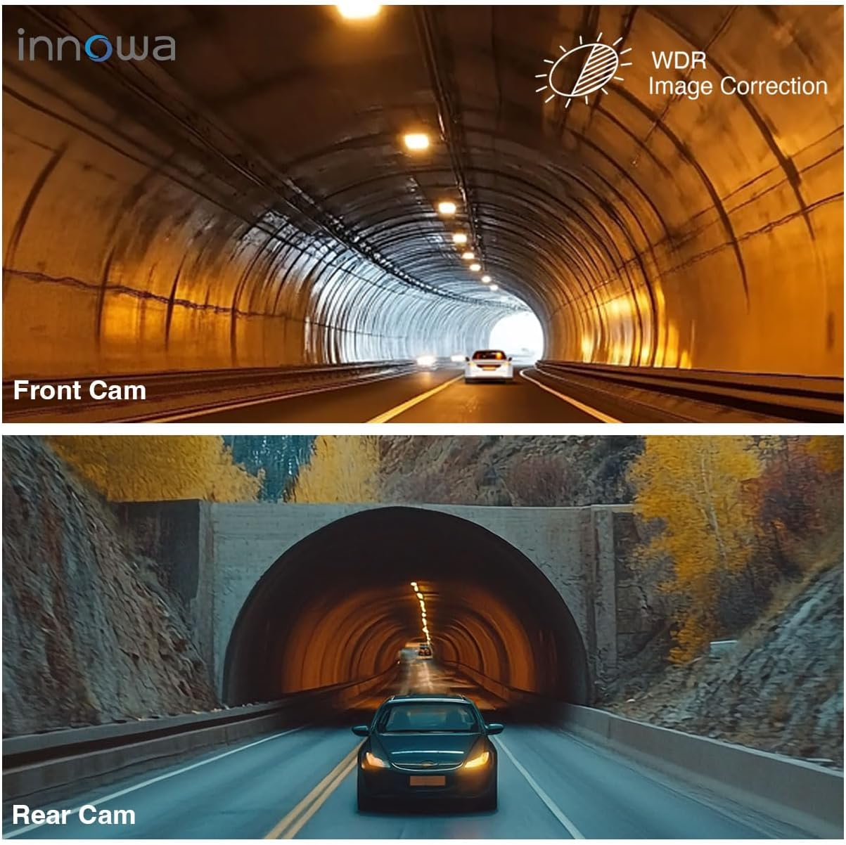 【Innowa】 Horizon 2 Dual Channel Mirror Dash Cam with Detached Front & Rear Camera, Fullhd 1080P 10.99&rdquo; IPS Touch Screen with Starvis Night Vision Sensor, GPS, Format Free, Microsd Card (Horizon 2) image number 5