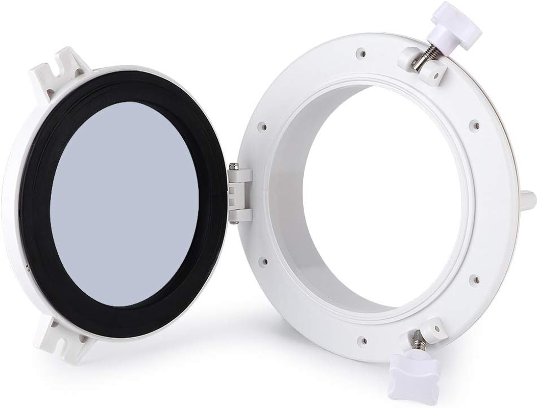 215Mm round Porthole Lighting Ventilation Yacht RV Hatch Window Portlights ABS Anti-Aging Anti-Uv Tempered Glass Stainless Steel White image number 6