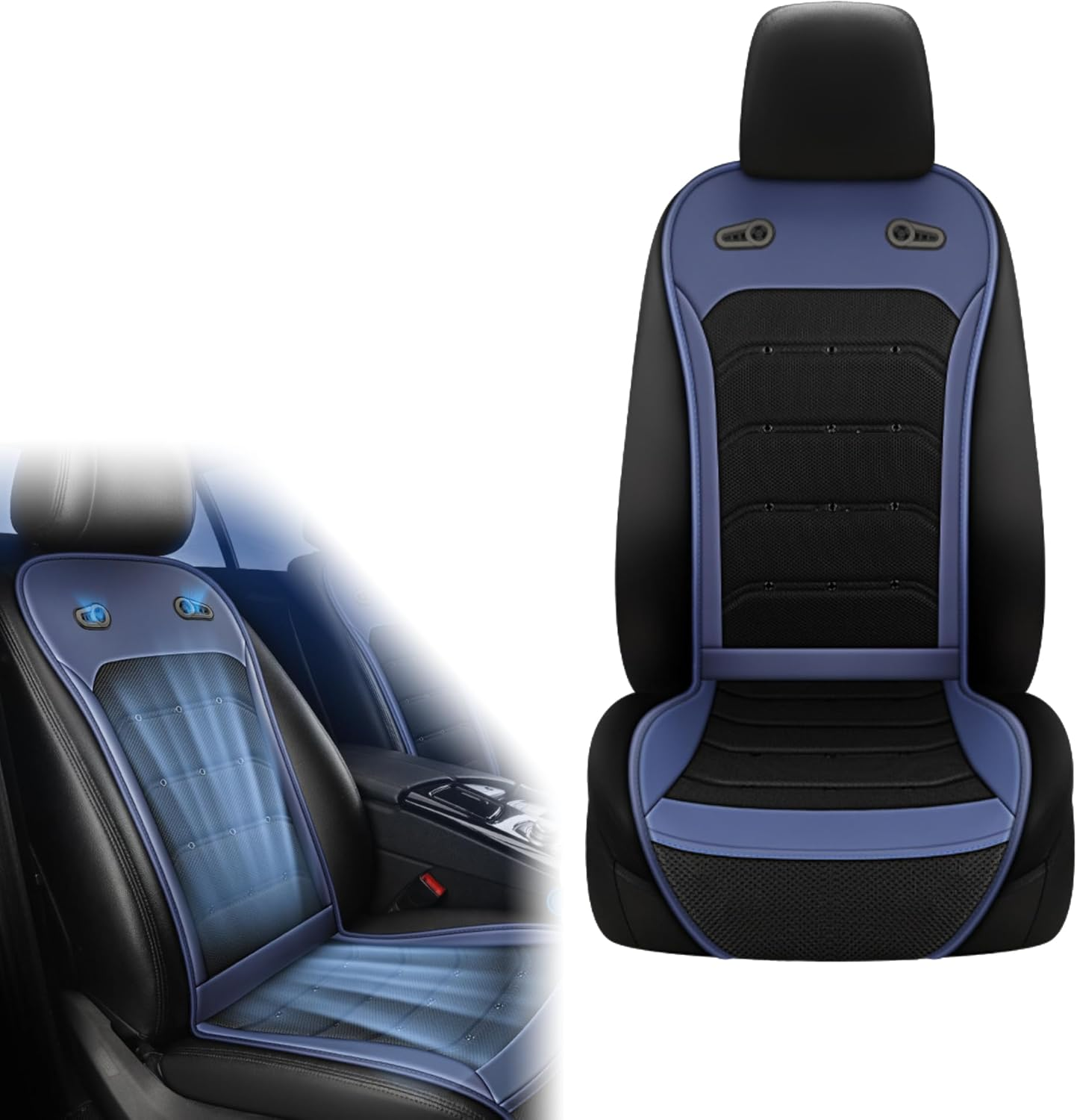 Bewinner Cooling Car Seat Cover - 12V/24V Car AC, Comfortable Cooling Car Seat Cushion, Adjustable Speed Universal Fit Car Seat Coolers Pads for Car SUV Truck image number 2