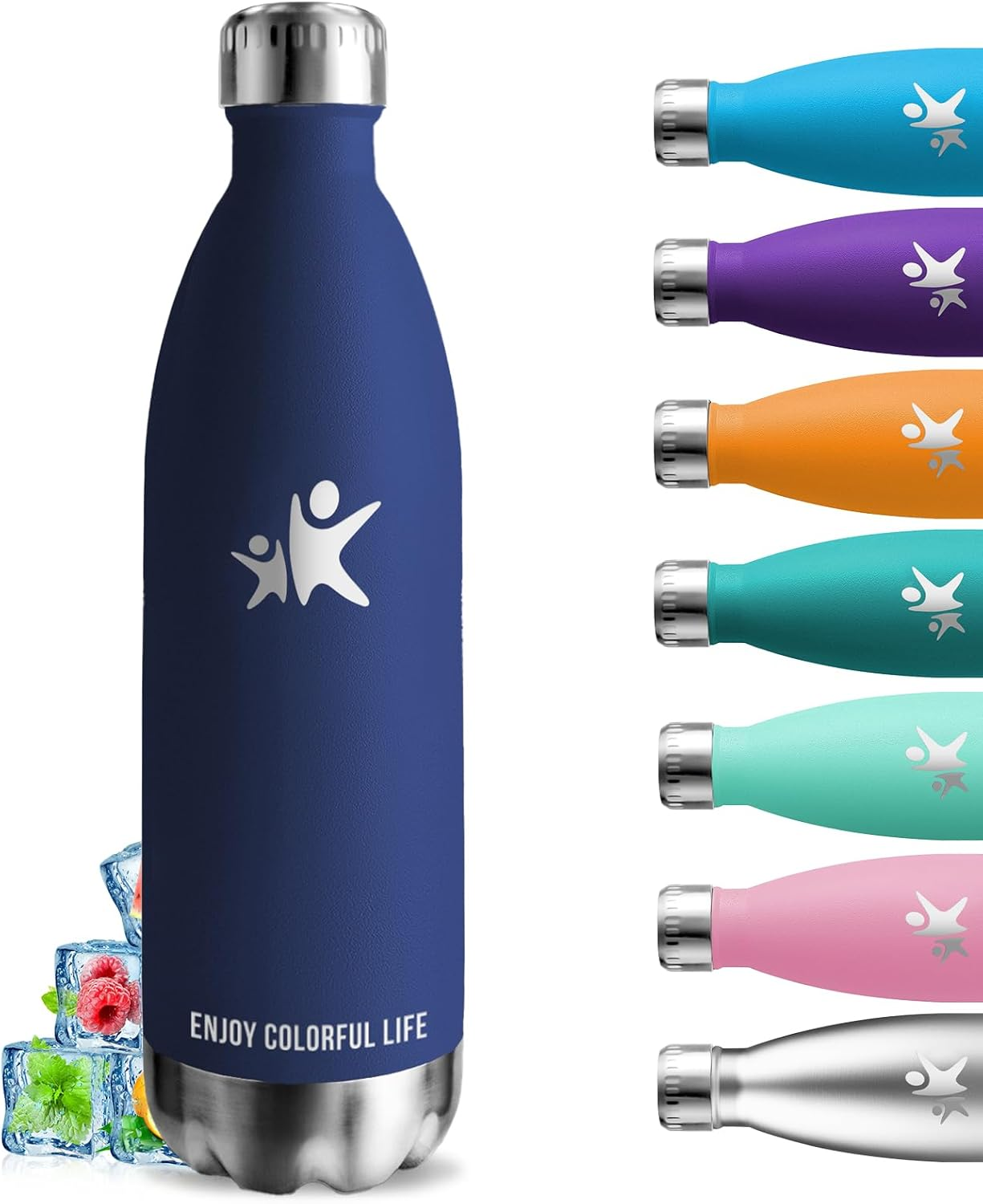 Stainless Steel Drinking Bottle, 750 Ml, Bpa-Free, Insulated Flask, Double-Walled, Leak-Proof, with Screw Cap, Girls' Water Bottle for School, Sports, Camping