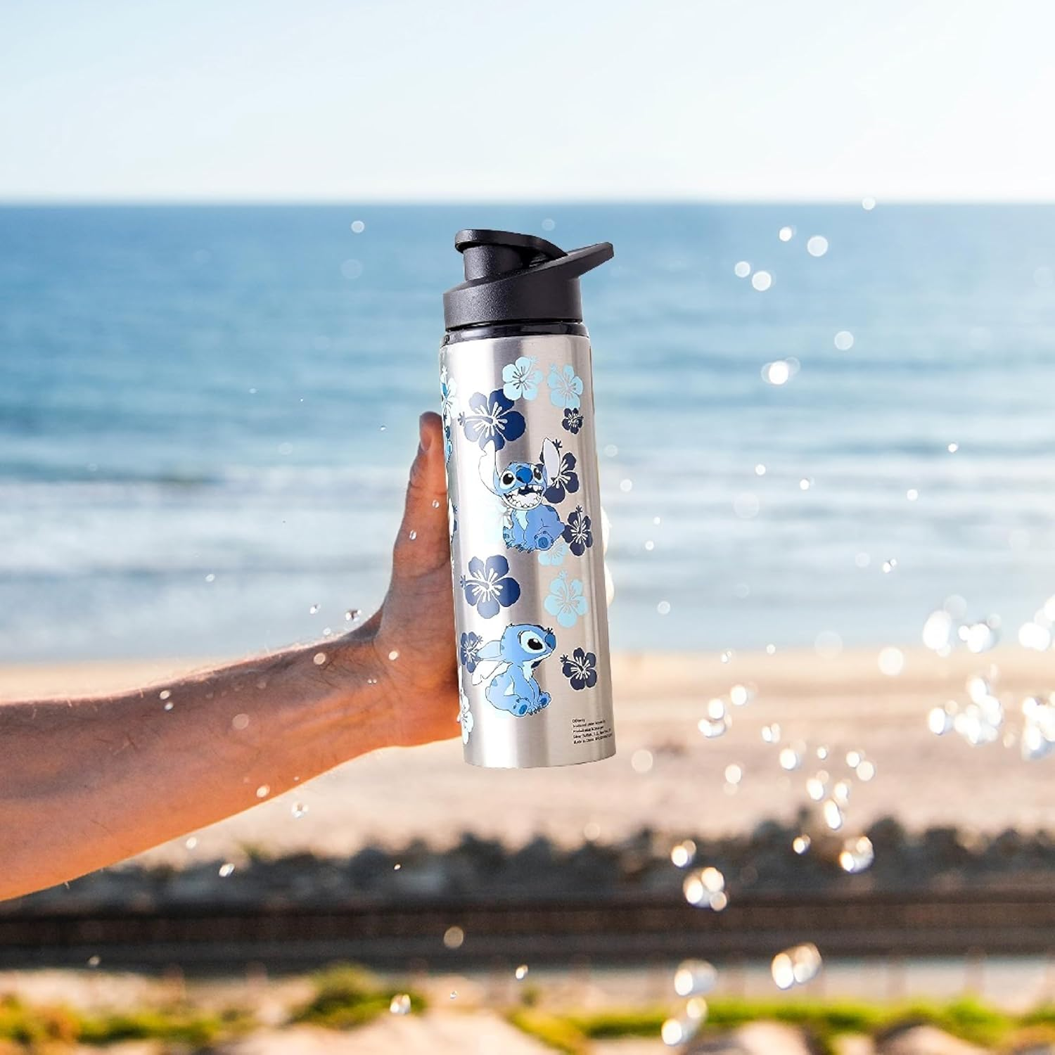 Silver Buffalo Disney Lilo and Stitch Double Walled Stainless Steel Water Bottle, 25 Ounces image number 2