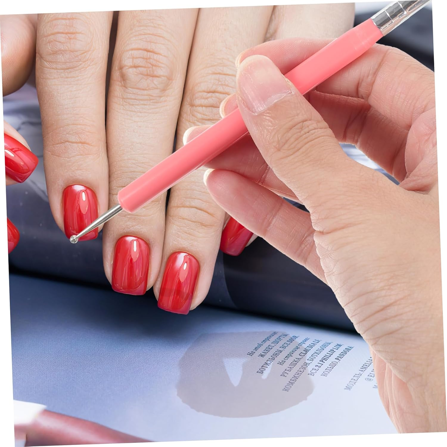 CANIGHT 5Pcs Dual Nail Art Dotting Pen Silicone Painting Brushes for Manicure Lightweight Home Salon Use for Nail Art and Gel image number 3