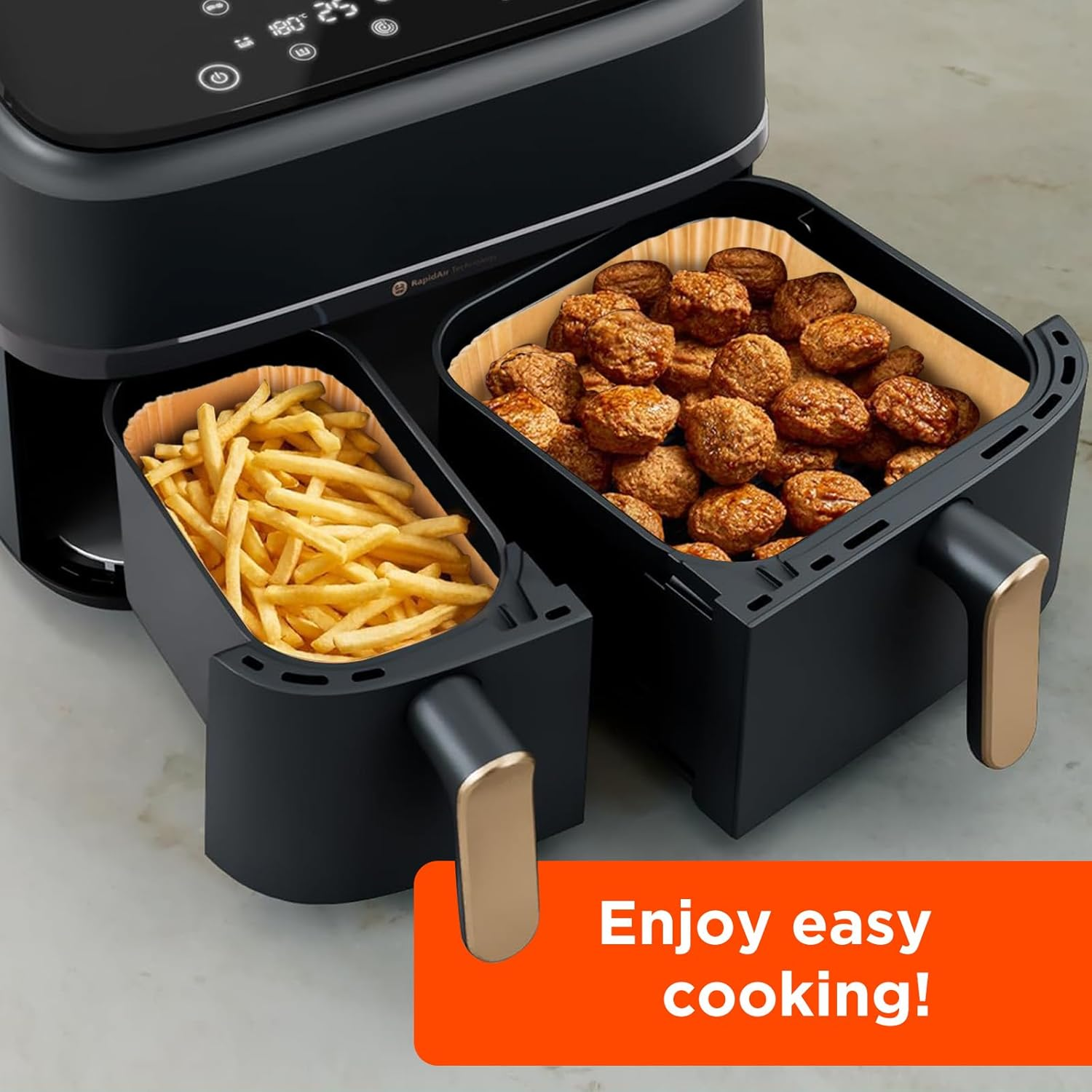 Air Fryer Paper Liners 100-Pack for Philips 3000 Series 6L/3L, Unbleached & No PFAS &ndash;Compatible with NA350/00, NA551/00, NA352/00, NA350/03, NA353/10