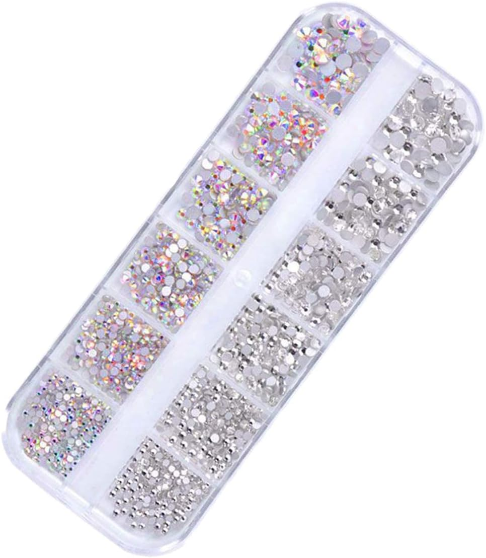 Art Rhinestone, 1440Pcs Nail Art Rhinestones, round Glass Crystal Gemstone for Clothing, Shoe Bag, DIY Decorations