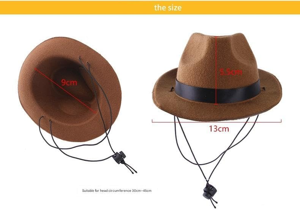 Top Hat for Your Pet Dog Cowboy Hat Headgear for Cats, Funny Pet Headwear (Black, One Size) image number 4