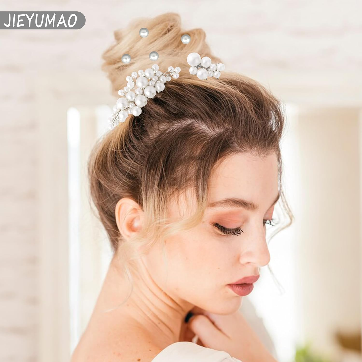 12Pcs Wedding Hair Comb, Shiny Silver Wedding Hair Accessories, 19.7 Inch Bridal Hair Vine Hair Clip Bridal Hair Comb Wedding Hair Pins Bridal Hair Accessories for Bride Bridesmaids image number 1