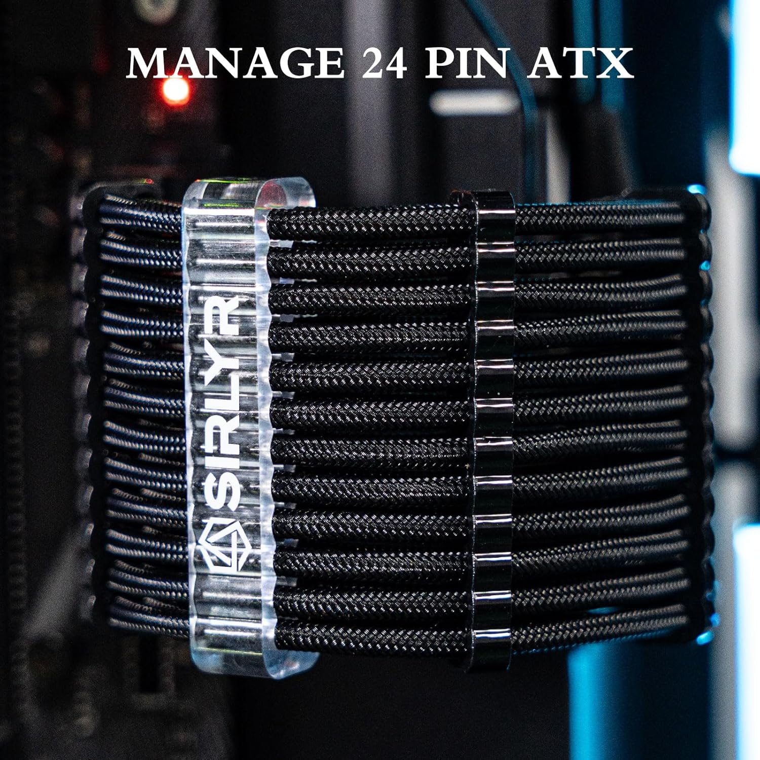 Sirlyr PC Cable Comb,Psu Cables Combs Kit for Extension Cable Management 24 PCS Set 12Vhpwr Cable X 4,24 Pin X 4,8 Pin X 16,3 Mm/0.11In up to 3.5 Mm/0.13 in Wire Gauge Black image number 4