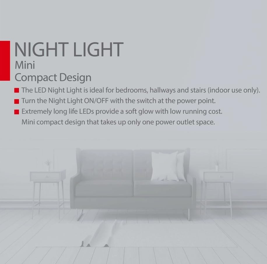 Arlec Mini Plug in Nightlight Bedroom Stairs Hallway Led Night Light 3 Pack image number 5