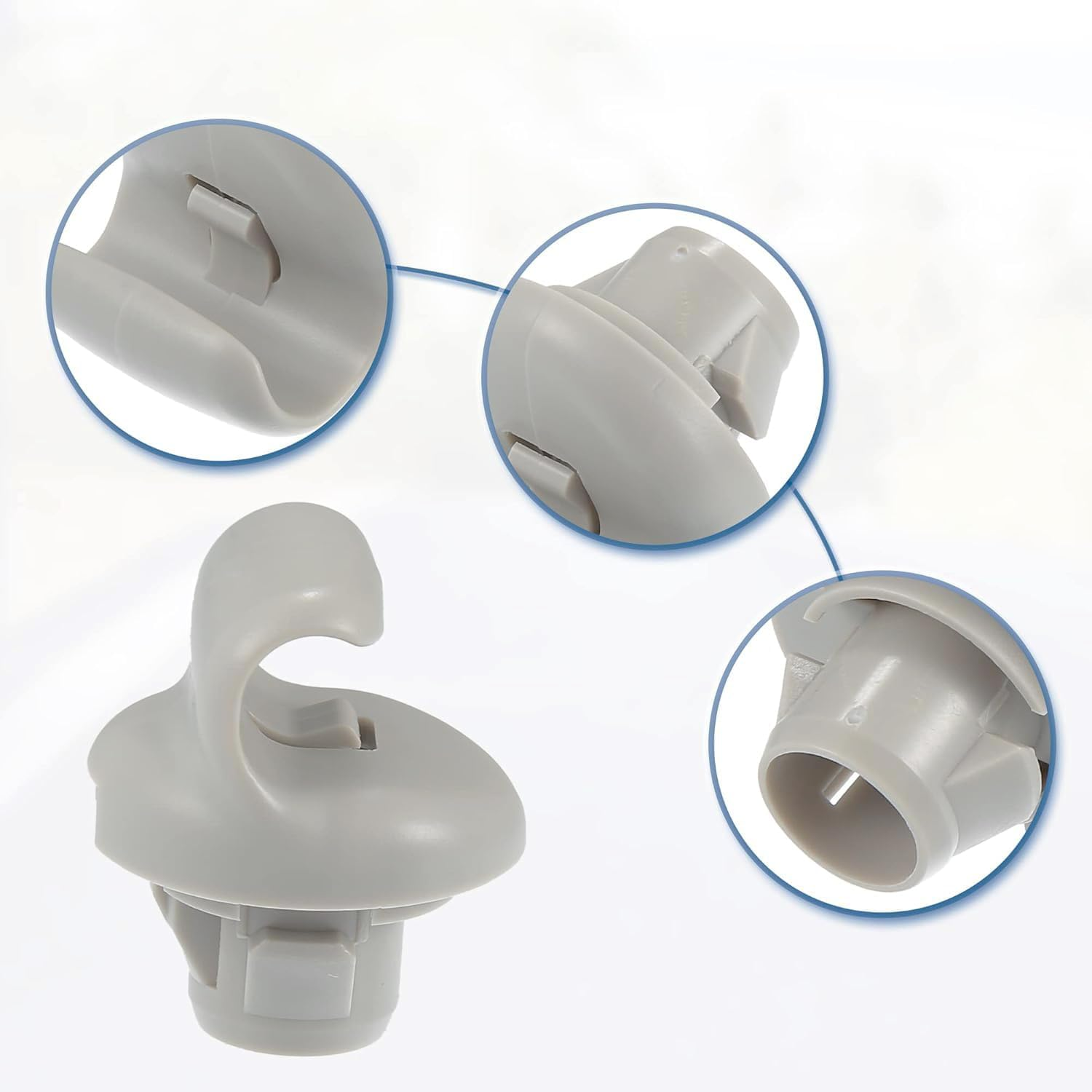 2Pcs 96409BC402 Sun Visor Bracket Clips & Hook, Replacement for Nissan Qashqai J10 2007-2013 Dualis 2007-2014, Interior Sun Visor Repair Fixing Clips Set image number 6