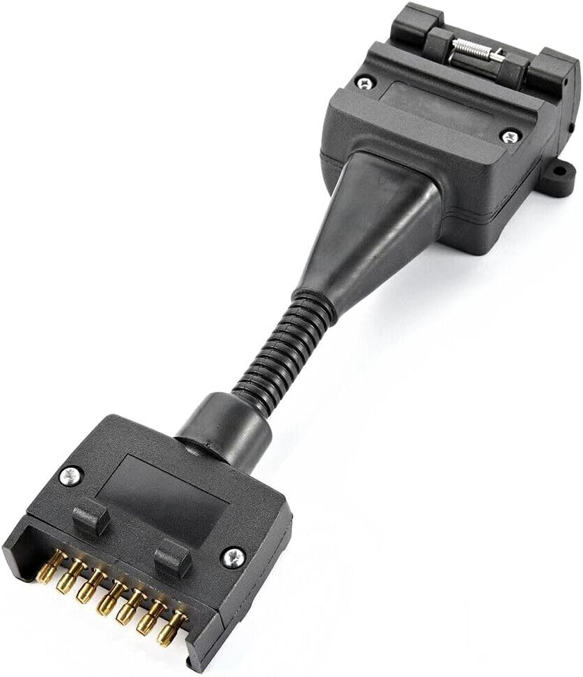 7 Pin Plug to 12 Pin Flat Socket Trailer Adaptor Caravan Wiring Connector 4Wd image number 2