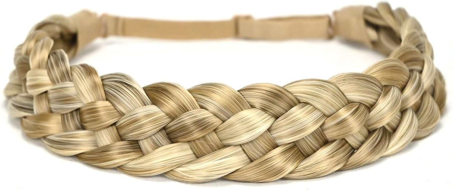 TOECWEGR 5 Strands Synthetic Hair Braided Headband Hairpiece Classic Chunky Wide Plaited Braids Elasticmulti Color Headband Ladies Beauty Hair Accessories - 1522 image number 5