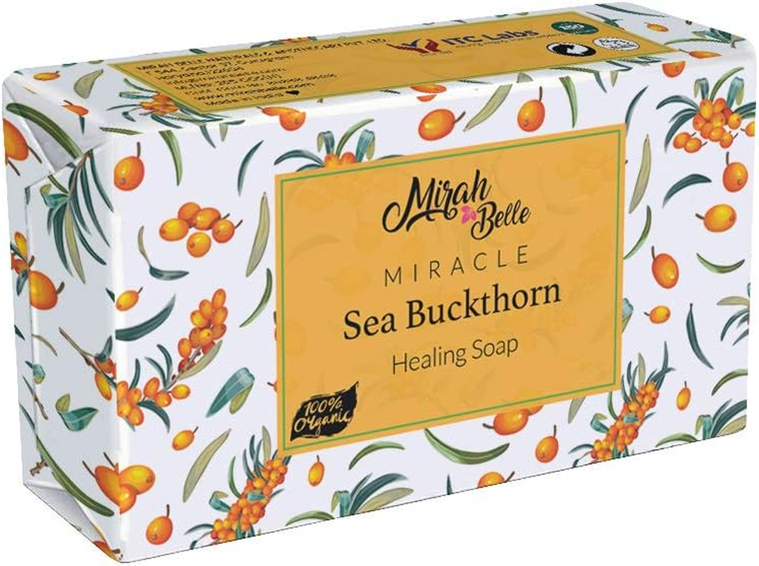Mirah Belle - Organic Sea Buckthorn Soap Bar - (Pack of 6-125 Gm) - Dry Skin - Handmade, Natural, Vegan and Cruelty Free - 750 Gm image number 1