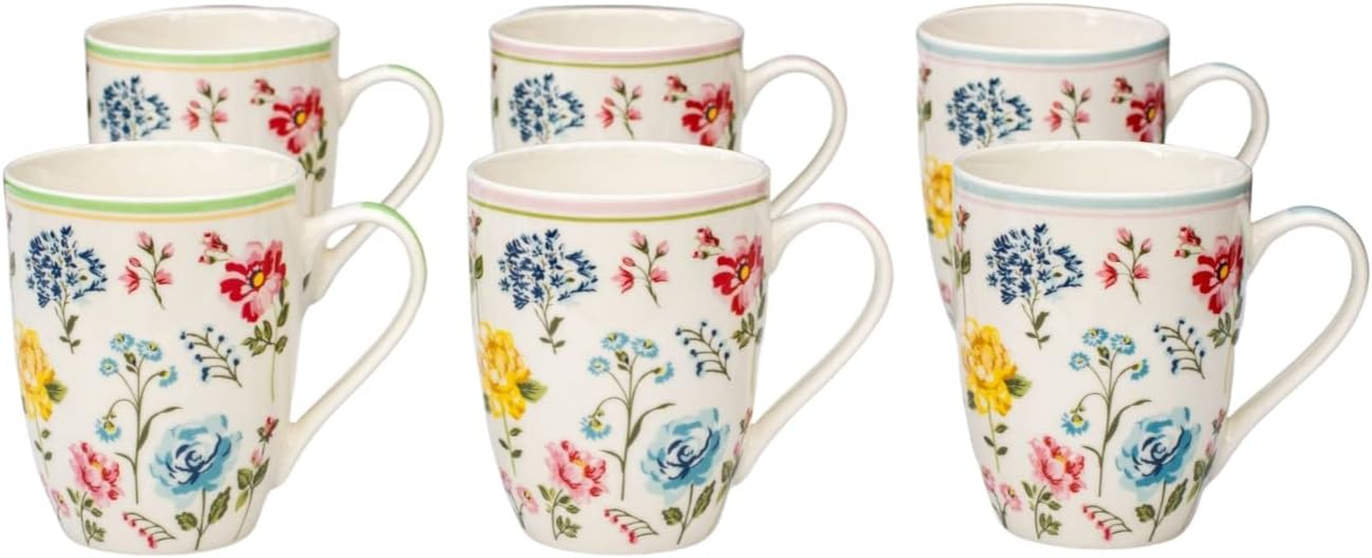 The House of Florence Botanical Garden Floral Collection Mug 6 Pieces Set, 340 Ml Capacity image number 1
