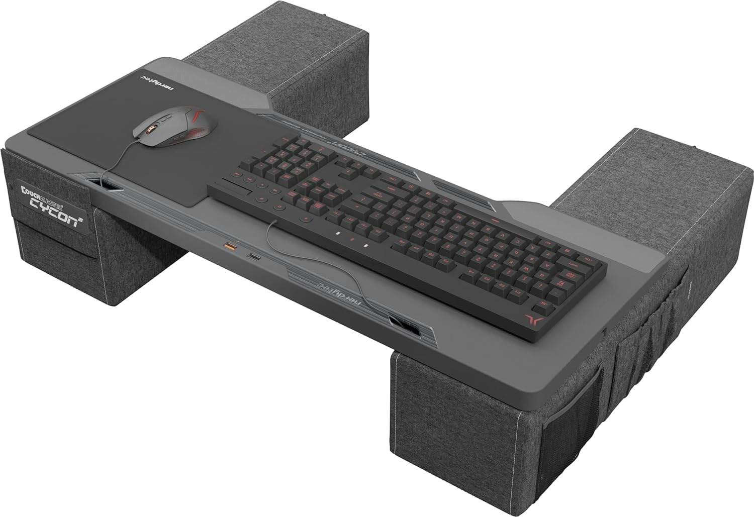Couchmaster CYCON&sup2; Fusion Grey &ndash; Ergonomic Gaming Lapdesk for Couch and Bed &ndash; USB Hub Gaming Lapboard &ndash; Large & Stable (For PC, PS4/5, Xbox One/Series X, Laptops) image number 6