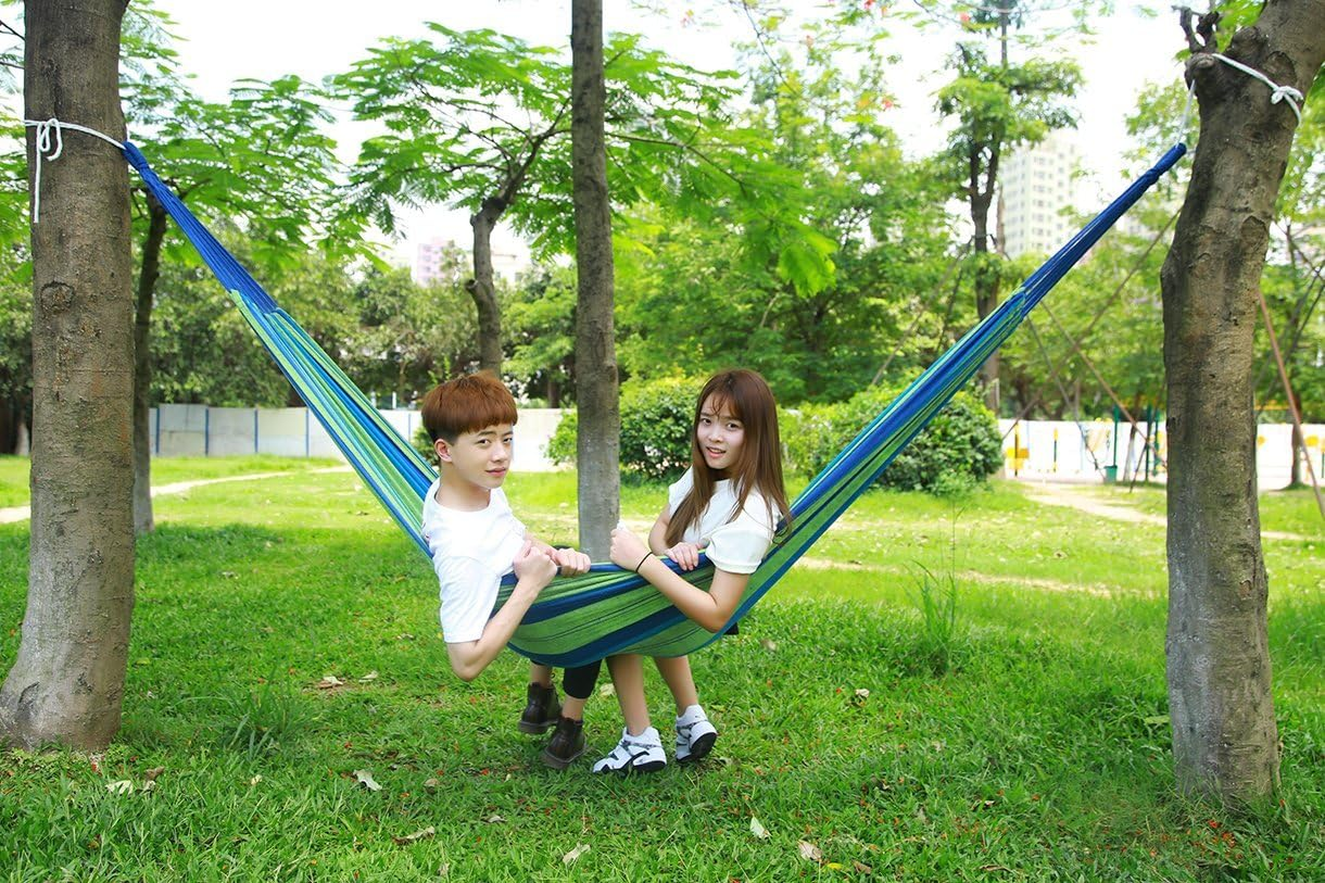 Valuehall Hammock Outdoor Brazilian Hammock Soft Cotton Fabric Camping Hammock Double Wide 2 Person Travel V7010-1