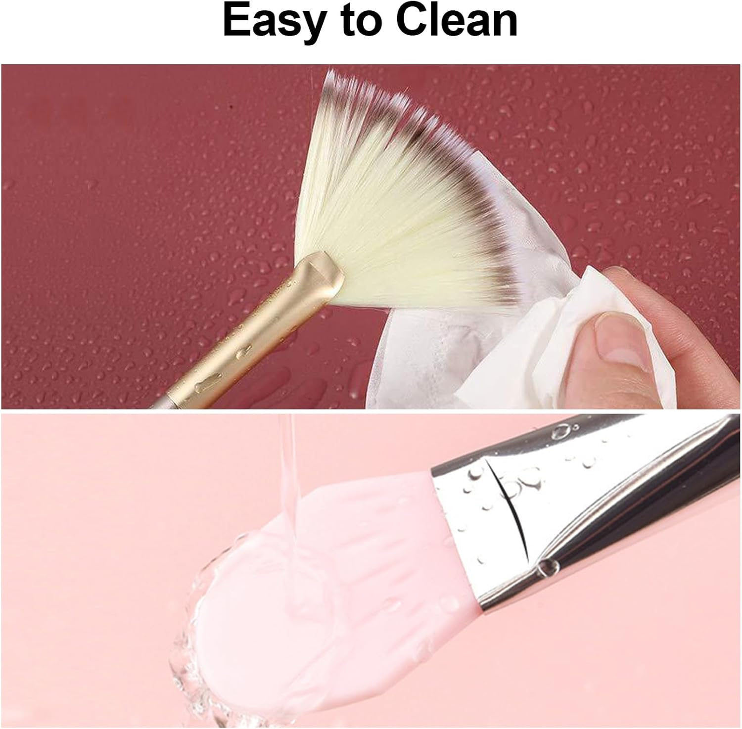 Reayou Double-Headed Silicone Face Mask Brush, Soft Fan Facial Brushes, 4 PCS Mask Makeup Tool Set, Facial Mud Cream Mask Body Lotion Applicator Brush, Cosmetic Beauty Skin Care Nose Massager image number 6