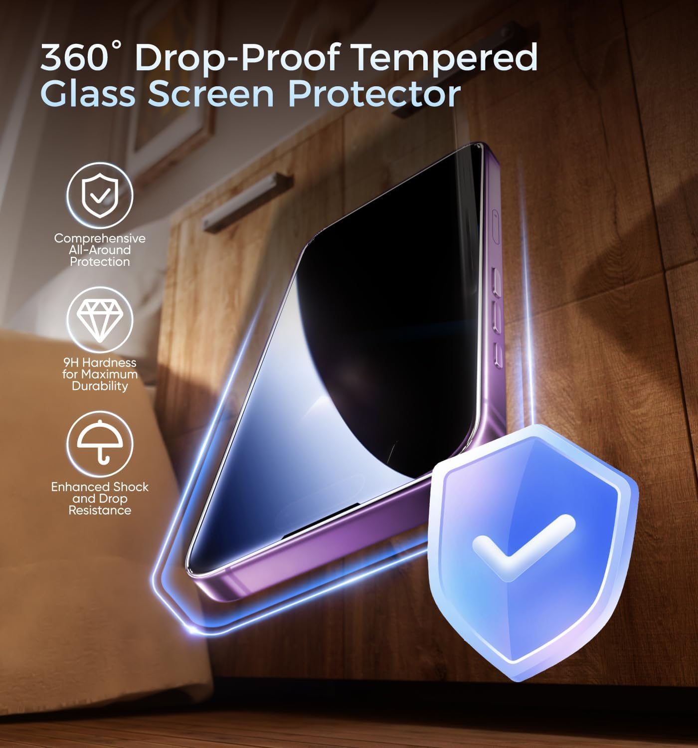 MAGIC JOHN 3Rd Gen Upgraded for Iphone 14 Pro Max Privacy Screen Protector 6.7 Inch, 25&deg;Anti-Spy Screen, Shockproof Tempered Glass, Auto Dust-Removal, Bubble Free, Easy Installation, 2 Pack image number 2