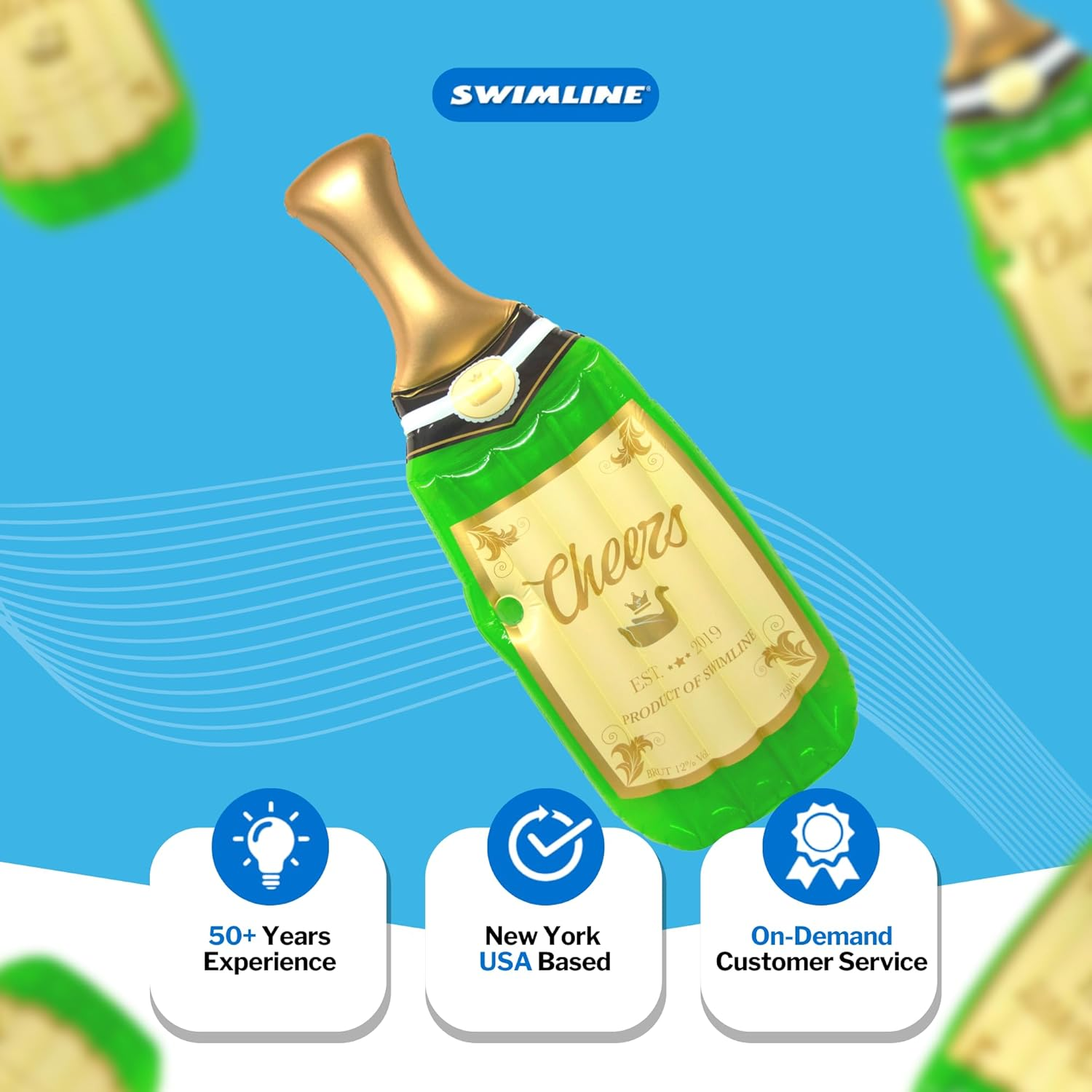 Swimline Cheers Bubbly Champagne Pool Lounger image number 6