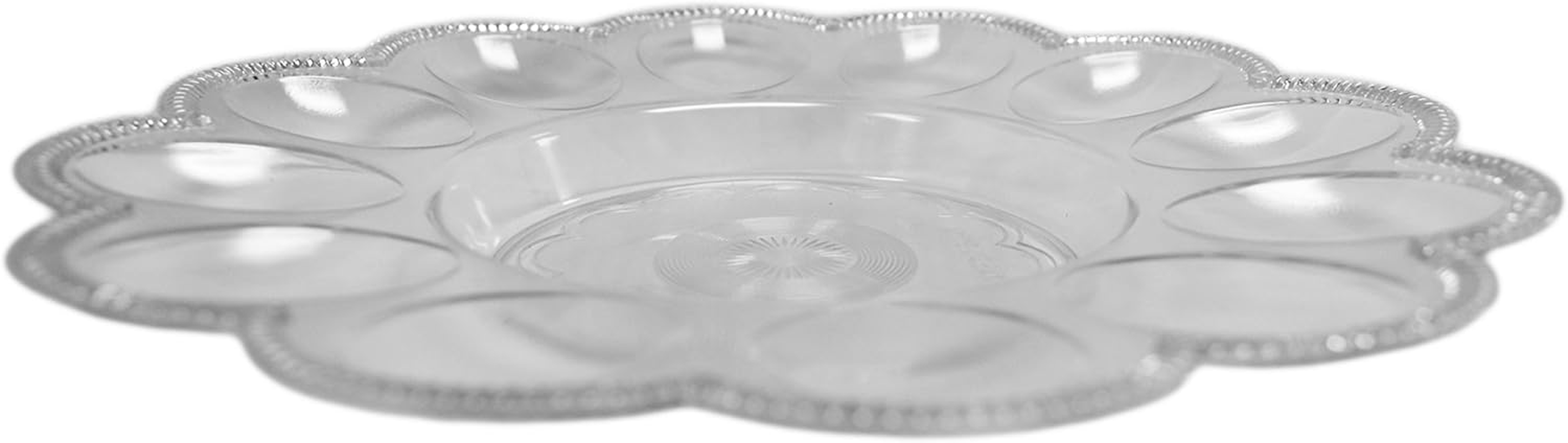 Deviled Egg Crystal Clear 9.5" Diameter Presence Serving Trays! Perfect for Any Party or Social Gathering! (3)
