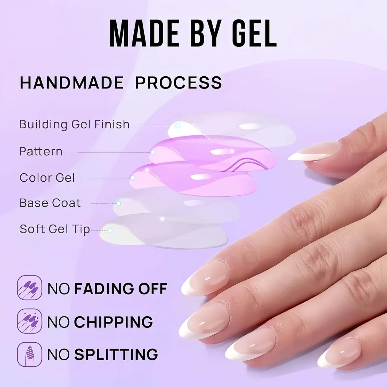 24Pcs Dusty Pink False Nails Almond Medium,Pink Press on Nails,Soft Gel Press on N/Ails Almond Medium,Gel P/Ress O/N N/Ails Alm/Ond Solid Color,Full Cover Acrylic Fake Na/Ils Set,False Na/Ils image number 5